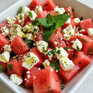 Watermelon Feta Mint Salad Fresh and Flavorful Delight
