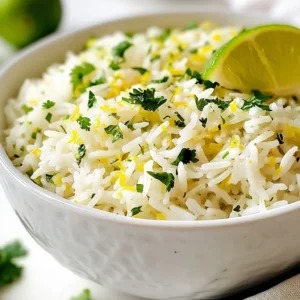 - 1 cup long-grain white rice - 2 cups vegetable broth (or water) - 2 tablespoons fresh lime juice - 1 tablespoon lime zest - 1/4 cup fresh cilantro, chopped - 1 tablespoon olive oil - 1 teaspoon garlic powder - 1/2 teaspoon cumin - Salt to taste - Fresh lime wedges for serving (optional) - 1 cup = 8 fluid ounces - 2 tablespoons = 1 ounce - 1/4 cup = 2 ounces - 1 teaspoon = 1/3 of a tablespoon When measuring ingredients, accuracy matters. Using the right amount helps the dish taste great. If you don’t have some ingredients, here are swaps you can use: - Rice: You can use jasmine or basmati rice if you prefer. - Vegetable Broth: Water works just fine if you do not have broth. - Lime Juice: Fresh lime juice gives the best taste, but bottled juice is okay in a pinch. - Olive Oil: You can use any neutral oil like canola or avocado oil. - Cilantro: Fresh parsley can stand in for cilantro if you dislike its flavor. These substitutions keep your rice dish tasty and fresh. {{ingredient_image_1}} Start by rinsing 1 cup of long-grain white rice under cold water. This gets rid of extra starch. Keep rinsing until the water runs clear. After that, drain the rice well. This step helps the rice cook better and stay fluffy. In a medium saucepan, combine the rinsed rice and 2 cups of vegetable broth or water. Turn the heat to high and bring it to a boil. Once you see bubbles, reduce the heat to low. Cover the pot and let it simmer for about 15 minutes. Check the rice after this time. It should be tender and the liquid should be gone. After cooking, take the pot off the heat and let it sit, covered, for 5 more minutes. This step allows the rice to steam and become even fluffier. Now it’s time to add flavor! First, fluff the rice gently with a fork. Drizzle 1 tablespoon of olive oil over it. Then, add 2 tablespoons of fresh lime juice and the zest from one lime. Sprinkle in 1 teaspoon of garlic powder and 1/2 teaspoon of cumin. Season with salt to taste. Stir everything together to mix well. Finally, fold in 1/4 cup of chopped fresh cilantro. Make sure the cilantro spreads evenly throughout the rice. Taste the rice and adjust the salt or lime juice if you want more flavor. To make zesty cilantro lime rice shine, fresh ingredients are key. Use fresh lime juice and zest for a bright taste. Fresh cilantro adds a vibrant kick, too. Adjust the salt to enhance flavors. If you want a bolder taste, try adding more lime juice. Mixing in a pinch of chili powder can also add warmth. Different rice types can change the texture. For long-grain rice, rinse it well before cooking. This helps to remove excess starch. For brown rice, increase the cooking time to about 40 minutes. You will also need more water—use 2.5 cups for every cup of brown rice. Jasmine or basmati rice works well, too. Just follow their specific cooking times and ratios. Zesty cilantro lime rice pairs well with many dishes. I love serving it alongside grilled chicken or fish. It also complements tacos or burritos nicely. For a fun twist, use it in a rice bowl with veggies and protein. Garnish with lime wedges and extra cilantro for a pop of color. This adds freshness and makes it look appealing. Pro Tips Rinse the Rice: Always rinse the rice under cold water to remove excess starch, which helps prevent it from becoming gummy during cooking. Use Fresh Ingredients: For the best flavor, use fresh lime juice and freshly chopped cilantro. Dried herbs and bottled lime juice won't provide the same zesty punch. Let it Rest: After cooking, let the rice sit covered for an additional 5 minutes to ensure it finishes steaming and achieves the perfect texture. Adjust to Taste: After mixing in the lime juice and spices, taste the rice and feel free to adjust the salt and lime juice to suit your personal preferences. {{image_2}} To add some heat, try spicy cilantro lime rice. You can mix in diced jalapeños or crushed red pepper flakes. Start with a small amount and taste as you go. This way, you can control the spice level. The heat pairs well with lime's zestiness. It makes the rice lively and exciting. For a twist, use coconut milk instead of broth. This gives the rice a rich, creamy taste. To make coconut cilantro lime rice, replace the vegetable broth with one cup of coconut milk. The sweetness of the coconut balances well with the lime. Add a pinch of salt, and you've got a tropical delight. You can boost the flavor even more with add-ins. Try mixing in black beans for protein. You can also add corn for sweetness and crunch. Chopped peppers or green onions can give it a fresh crunch. For an herb boost, toss in parsley or mint along with cilantro. These additions make the dish more colorful and tasty. After you enjoy your zesty cilantro lime rice, store any leftovers in a container. Let the rice cool first. Cover it tightly with a lid or plastic wrap. Place it in the fridge. It will stay fresh for about three to five days. If you want to keep it longer, consider freezing it. To reheat the rice, use a microwave or stove. If using a microwave, place the rice in a bowl. Add a splash of water to keep it moist. Cover it with a damp paper towel. Heat on high for about 1-2 minutes, stirring halfway. If you prefer the stove, add the rice to a pan with a bit of water. Heat on low, stirring often, until warmed through. To freeze your cilantro lime rice, scoop the cooled rice into freezer bags. Try to remove as much air as possible before sealing. Label the bags with the date. You can freeze the rice for up to three months. When ready to use, thaw it in the fridge overnight before reheating. Yes, you can use brown rice. Brown rice has more fiber and nutrients. It takes longer to cook, about 45 minutes. Use 2 ½ cups of broth or water to cook it. The flavor will still be great, but the texture will differ. To make rice less sticky, rinse it well before cooking. Rinsing removes excess starch. You can also add a bit of oil to the water. This helps separate the grains. Use the right water-to-rice ratio, too. For every cup of rice, use two cups of liquid. You can serve this rice with many dishes. It pairs well with grilled chicken or shrimp. Tacos and burritos also make a great match. For a vegetarian meal, try it with black beans or grilled veggies. The zesty flavor adds a nice touch to any dish. This blog post covered all you need to make Zesty Cilantro Lime Rice. You learned about key ingredients, cooking steps, and helpful tips. I shared tasty variations and how to store leftovers. Remember, cooking rice well can lead to great meals. Try different flavors to find your favorite. Follow these steps for easy, delicious rice every time. Enjoy your cooking journey!