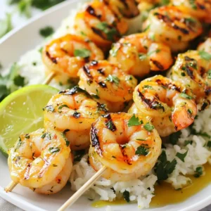To make cilantro lime shrimp skewers, you need: - 1 pound large shrimp, peeled and deveined - 1/4 cup fresh cilantro, finely chopped - Zest of 1 lime - Juice of 2 limes - 3 tablespoons olive oil - 3 cloves garlic, minced - 1 teaspoon ground cumin - 1/2 teaspoon red pepper flakes (optional for heat) - Salt and pepper to taste - Skewers (wooden or metal) You can swap ingredients if needed. If you can't find fresh cilantro, use parsley. Lemon juice can replace lime juice for a different taste. For a milder flavor, skip the red pepper flakes. You can also use shrimp paste instead of minced garlic for a unique twist. Using fresh ingredients makes a big difference in this dish. Fresh shrimp taste better and cook faster. Fresh cilantro gives a vibrant flavor. Fresh limes add zing to the marinade. When you use fresh ingredients, your skewers will be more flavorful and enjoyable. Fresh herbs and spices bring out the best in every bite. Always choose the best ingredients for a memorable meal. {{ingredient_image_1}} First, gather your ingredients. For the marinade, you need lime juice, lime zest, olive oil, minced garlic, chopped cilantro, ground cumin, and red pepper flakes if you like heat. In a bowl, whisk them all together. This mix brings great flavor to the shrimp. Add the shrimp to the bowl, making sure each piece gets coated well. Cover the bowl and put it in the fridge for at least 30 minutes. This time allows the shrimp to soak up all those tasty flavors. While the shrimp marinates, prepare your skewers. If you use wooden skewers, soak them in water for about 20 minutes. This step helps prevent burning on the grill. After soaking, thread the shrimp onto the skewers. I usually fit about 5-6 shrimp per skewer. Make sure to leave some space between each shrimp. This helps them cook evenly. Now it's time to grill! Preheat your grill or grill pan to medium-high heat. Once hot, place the skewers on the grill. Cook them for 2-3 minutes on each side. You’ll know they’re done when the shrimp turn pink and opaque. This color change means they are cooked through. After grilling, remove the skewers from the grill and let them rest for a few minutes. This resting time keeps the shrimp juicy. To get perfectly cooked shrimp, watch the color closely. Raw shrimp looks gray. When cooked, it turns pink and opaque. Cook shrimp for about 2-3 minutes on each side. Overcooking makes shrimp tough. Use a meat thermometer if you're unsure; shrimp is done at 120°F. Grilling gives shrimp a nice char. It adds a smoky flavor that is hard to beat. Preheat your grill to medium-high heat. Make sure to soak wooden skewers for 20 minutes. If you prefer the oven, preheat it to 400°F. Place skewers on a baking sheet and cook for 6-8 minutes. Both methods work, but grilling adds a special touch. To boost the flavors, try adding more herbs. Fresh parsley or dill pairs well with cilantro. You can also use lime zest for extra zing. Adding a dash of hot sauce can give it a kick. For a sweet touch, consider a splash of honey. Experiment and find what you love! Pro Tips Marination Time: Allow the shrimp to marinate for at least 30 minutes, or up to 2 hours, for maximum flavor absorption. Perfect Grill Temperature: Ensure your grill is preheated to medium-high heat to achieve a nice char without overcooking the shrimp. Skewer Safety: If using wooden skewers, soak them in water for 20 minutes before grilling to prevent burning. Serving Suggestions: Pair the skewers with cilantro-lime rice or a fresh salad for a refreshing meal. {{image_2}} You can add vegetables to your skewers for extra flavor. Bell peppers, zucchini, and red onions work well. Just cut them into similar sizes as the shrimp. Toss them in the same marinade. This step adds color and crunch. You can mix and match vegetables to fit your taste. While the lime and cilantro marinade is great, you can try other flavors too. A garlic and honey marinade gives a sweet twist. For a spicy kick, add sriracha or chipotle. A coconut milk marinade can add a tropical feel. Each option brings a new taste to your shrimp skewers. These shrimp skewers shine when served with sides. Cilantro-lime rice is a perfect match. You can also pair them with a fresh salad. A mango salsa adds a sweet contrast. For drinks, try a chilled white wine or a fruity mocktail. Each pairing enhances the dish’s bright flavors. After enjoying your cilantro lime shrimp skewers, store any leftovers in an airtight container. Keep them in the fridge for up to two days. Make sure they cool down before you seal them. This helps keep the flavors fresh and tasty. When you want to enjoy your leftovers, reheat them gently. The best way is to use a skillet on low heat. Add a splash of olive oil or a little water to keep them moist. You can also use the microwave. Just cover them to avoid drying out. Heat in short bursts, checking often to avoid overcooking. If you want to save some skewers for later, freezing is a great option. Place the cooled skewers in a freezer-safe bag. Make sure to remove as much air as possible. They can stay good for about three months. When you're ready to eat, thaw them in the fridge overnight. To reheat, follow the tips I shared earlier. Enjoy your fresh-tasting shrimp skewers! You should marinate the shrimp for at least 30 minutes. This time allows the shrimp to soak up the lime juice and cilantro flavors. If you have more time, you can marinate them for up to two hours. Just be careful not to marinate too long. The acid from the lime can make the shrimp tough. Yes, you can use frozen shrimp. Just make sure to thaw them first. You can do this by placing them in the fridge overnight or running them under cold water for a quick thaw. Pat them dry before you add them to the marinade. This step helps the flavors stick better. Cilantro lime shrimp skewers pair well with many sides. Here are some great ideas: - Cilantro-lime rice - Grilled vegetables - Fresh salad - Corn on the cob - Avocado slices These sides will add color and flavor to your meal. Enjoy your delicious shrimp skewers with any of these options! In this article, we covered fresh ingredients, marinating shrimp, and grilling tips. You learned how to enhance flavors and ensure proper cooking. We discussed variations like adding veggies and alternative marinades. I also shared storage tips for leftovers and answers to popular questions. Now, you have the tools to create tasty shrimp skewers. Enjoy experimenting with flavors and impressing your friends! Cooking can be fun and easy. Dive in and savor every bite!