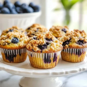 To make blueberry crumble muffins, you need these key items: - 1 ½ cups all-purpose flour - ½ cup granulated sugar - ½ teaspoon baking powder - ½ teaspoon baking soda - ½ teaspoon salt - 1 large egg - ½ cup buttermilk (or yogurt) - ⅓ cup vegetable oil - 1 teaspoon vanilla extract - 1 cup fresh or frozen blueberries These ingredients blend well to create a fluffy muffin base. The flour gives structure, while the sugar adds sweetness. Baking powder and baking soda help the muffins rise. You also need these ingredients for the crumble topping: - ½ cup rolled oats - ¼ cup brown sugar - ¼ cup all-purpose flour - ¼ teaspoon cinnamon - 3 tablespoons cold butter, diced This crumble adds a delightful crunch. The oats and brown sugar create a sweet, hearty layer. Cinnamon gives it a warm, comforting flavor. You can make a few changes if needed. Here are some ideas: - Swap buttermilk with plain yogurt or milk mixed with lemon juice. - Use coconut oil instead of vegetable oil for a different taste. - Add nuts or chocolate chips for extra flavor. - Try different fruits like raspberries or peaches for variety. These substitutions allow you to tweak the recipe to fit your taste or pantry items. {{ingredient_image_1}} Start by preheating your oven to 350°F (175°C). This helps the muffins bake evenly. Line a muffin tin with paper liners or grease it lightly to prevent sticking. In a large bowl, whisk together the all-purpose flour, granulated sugar, baking powder, baking soda, and salt. Make sure they mix well. This step is key for a fluffy muffin. In another bowl, whisk the egg until it’s well beaten. Then, add buttermilk, vegetable oil, and vanilla extract. Mix until smooth. This mix adds moisture and flavor to your muffins. Make a well in the center of your dry mix. Pour the wet mixture into this well. Stir gently until just combined. A few lumps are okay; don’t overmix. This keeps the muffins light and airy. In a small bowl, mix rolled oats, brown sugar, all-purpose flour, and cinnamon. Then, add cold diced butter. Use your fingers or a fork to combine until it looks like coarse crumbs. This topping adds a nice crunch. Spoon the batter into the prepared muffin cups. Fill them about ¾ full. Then, sprinkle the crumble topping generously over each muffin. This will give them a delicious finish. Place the muffin tin in your preheated oven. Bake for 18-20 minutes. Check if a toothpick inserted in the center comes out clean. This means they are done and ready to enjoy! Let the muffins cool in the tin for about 5 minutes. Then, transfer them to a wire rack to cool completely. Enjoy these tasty treats warm or at room temperature! To make the best blueberry crumble muffins, follow these simple tips: - Measure flour correctly. Spoon it into a cup and level it off. - Use fresh blueberries. If using frozen, don’t thaw them first. - Mix gently. Combine wet and dry ingredients until just mixed. - Fill muffin cups. Fill them about ¾ full for the right puff. Avoid these common mistakes for great muffins: - Overmixing the batter. This can make muffins tough. Stop mixing when you see a few lumps. - Not preheating the oven. Make sure it is hot before baking. This helps muffins rise. - Skipping the crumble topping. It adds a nice crunch and flavor. Don’t skip this step! You can boost the flavor and texture of your muffins with these ideas: - Add spices. Try nutmeg or ginger for extra warmth. - Use lemon zest. A bit of zest brightens the flavor. - Mix in nuts. Chopped walnuts or pecans add a nice crunch. - Switch berries. Raspberries or blackberries work well, too. These tips will help you create blueberry crumble muffins that shine! Pro Tips Use Fresh Blueberries: Fresh blueberries provide the best flavor and texture. If using frozen, do not thaw them to prevent excess moisture in the batter. Don’t Overmix: Mixing the batter until just combined helps keep the muffins light and fluffy. Overmixing can lead to dense muffins. Test for Doneness: Every oven is different; check the muffins a minute or two before the recommended time. A toothpick should come out clean when they are done. Store Properly: To keep muffins fresh, store them in an airtight container at room temperature for up to 3 days or freeze them for longer storage. {{image_2}} You can change the flavor of your blueberry crumble muffins by using seasonal fruits. In the fall, try adding diced apples or pears. You can also mix in spices like nutmeg or allspice for warmth. In winter, consider using cranberries for a tart twist. The bright red berries will look great and taste amazing. You can even swap blueberries with citrus zest like orange or lemon to brighten things up. For gluten-free muffins, use a gluten-free flour blend. This will keep the texture light and fluffy. Replace the egg with a flax egg or a chia egg for a vegan option. Just mix one tablespoon of flaxseed meal or chia seeds with three tablespoons of water, and let it sit. It will gel up and work like an egg in your batter. For the buttermilk, you can use almond milk or any plant-based milk with a splash of vinegar. You can make your muffins even better by adding different ingredients. Try folding in chopped nuts like walnuts or pecans for a crunch. You can also mix in other fruits like raspberries or strawberries for a berry medley. Dried fruits like raisins or apricots can add sweetness too. Don't forget to sprinkle some extra crumble on top before baking for that crunchy finish! To keep your muffins fresh, place them in an airtight container. You can leave them on the counter for up to three days. If you want them to last longer, refrigerate them for up to a week. Just remember to let them cool completely before storage. This way, they won’t get soggy. Freezing is a great option if you have extra muffins. Wrap each muffin in plastic wrap. Then, place them in a freezer-safe bag. Make sure to remove as much air as possible. They can stay in the freezer for about three months. When you're ready to enjoy, just take out the number you need. Reheating muffins is easy. For the best results, use an oven. Preheat it to 350°F (175°C). Place the muffins on a baking sheet for about 10 minutes. This will keep them soft and warm. You can also use a microwave. Heat them for about 15 to 20 seconds. Enjoy your blueberry crumble muffins just like they were fresh! You can tell muffins are done by using a toothpick. Stick it into the center of a muffin. If it comes out clean or with a few crumbs, they are ready. I recommend checking at 18 minutes. Sometimes, they need a few more minutes. Yes, you can use frozen blueberries. They work great and save time. Just add them straight to the batter without thawing. This helps keep the muffins moist and adds a nice burst of flavor. You can use yogurt or milk with lemon juice. For one cup of buttermilk, mix one cup of milk with one tablespoon of vinegar or lemon juice. Let it sit for 5 minutes. This will give you a similar flavor and texture. These muffins last about 3 to 5 days at room temperature. Store them in an airtight container to keep them fresh. You can also freeze them for up to 3 months. Just thaw them before serving. In this post, we covered how to make delicious blueberry crumble muffins. We looked at the main ingredients, crumble topping, and helpful substitutions. The step-by-step guide made baking simple, from mixing to cooling. I shared tips to ensure perfect muffins and explored fun variations for every season. Lastly, we discussed proper storage and answered common questions. Now, you can bake these tasty muffins with ease. Enjoy sharing them with friends and family.