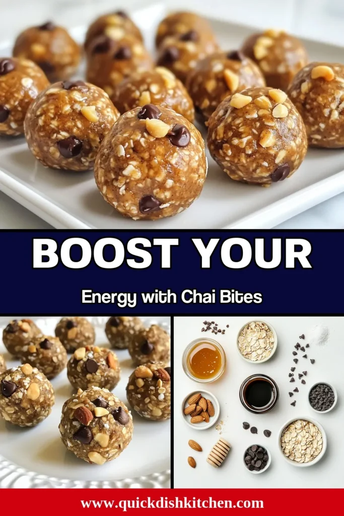 Discover the deliciously satisfying Vanilla Chai Energy Bites! These healthy energy snacks are perfect for a quick boost throughout your day. With the delightful spices of chai, these no-bake energy bites are made with rolled oats and nut butter for a nutritious treat. Enjoy spiced energy bites that are easy to make and packed with flavor. Give this recipe a try today! #VanillaChaiEnergyBites #HealthySnacks #NoBakeEnergyBites #OatEnergyBites
