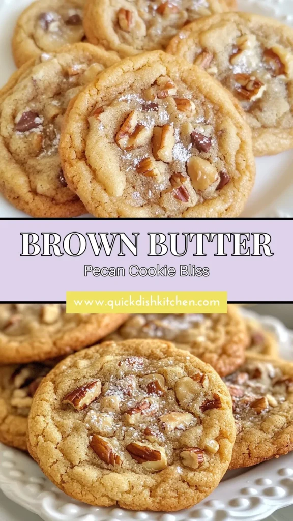 Indulge in the delightful taste of Brown Butter Pecan Cookies with this easy cookie recipe that's perfect for any occasion. These homemade pecan cookies are packed with rich flavors, featuring chewy brown butter cookies that are simply irresistible. Perfect for satisfying your sweet tooth, make these delicious dessert with pecans today! Save this recipe and impress your family and friends. #BrownButterPecanCookies #EasyCookieRecipe #DessertWithPecans #HomemadePecanCookies