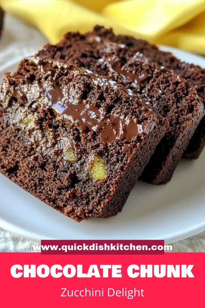Savor the deliciousness of this Chocolate Chunk Zucchini Bread! This healthy chocolate bread recipe is a perfect way to enjoy moist zucchini bread packed with chocolate chunks. Easy to make, our chocolate zucchini bread is great for breakfast or as a snack. Don’t miss out on this chocolate chunk recipe that combines nutrition with indulgence. Save this recipe for your next baking adventure! #ChocolateZucchiniBread #HealthyChocolateBread #ZucchiniBreadRecipe #ChocolateChunkRecipe