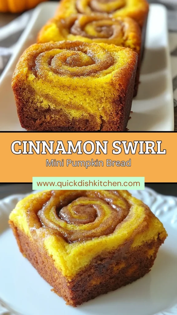 Indulge in fall baking with this easy mini pumpkin bread recipe! This homemade pumpkin bread with cinnamon swirl is perfect for cozy days and makes 8 delightful mini loaves. With a rich pumpkin flavor and a hint of cinnamon, they’re a must-try for pumpkin lovers. Ideal for sharing or enjoying yourself. Get baking today and add this delicious recipe to your collection! Save this recipe for your next autumn treat! #PumpkinBreadRecipe #FallBaking #CinnamonSwirl #EasyPumpkinBread