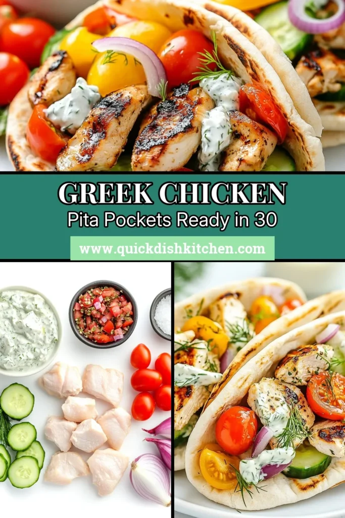 Discover the deliciousness of Greek chicken pita with this healthy pita pocket recipe! These grilled chicken pita pockets are loaded with marinated chicken, fresh veggies, and creamy tzatziki chicken pita sauce. Perfect for a quick lunch or dinner, these Mediterranean chicken pockets are sure to impress. Try them today and experience the flavors of Greece! Don’t forget to save this recipe! #GreekChickenPita #HealthyPitaPocket #GrilledChickenPita #MediterraneanRecipes