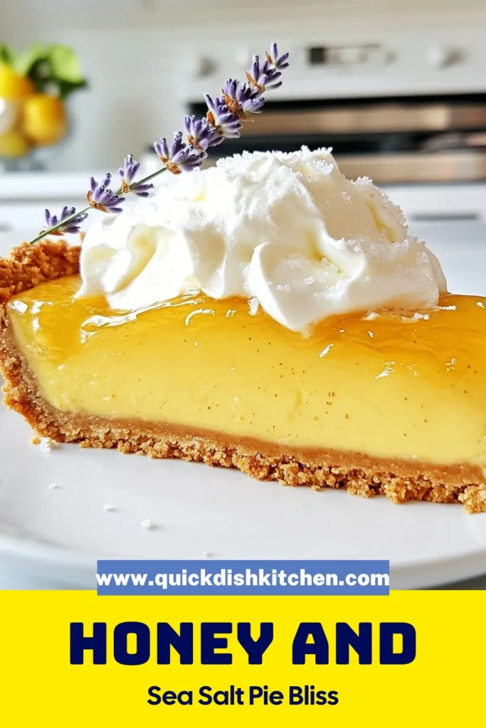 Indulge in a delightful Salted Honey Dream Pie that's perfect for your next gathering! This honey pie recipe features a creamy filling in a graham cracker pie crust, making it an easy dessert recipe that everyone will love. Garnish with fresh lavender for a stunning touch. Impress your friends and family with this scrumptious treat – save this recipe for a sweet occasion! #SaltedHoneyDreamPie #HoneyPieRecipe #EasyDessertRecipes #GrahamCrackerPieCrust