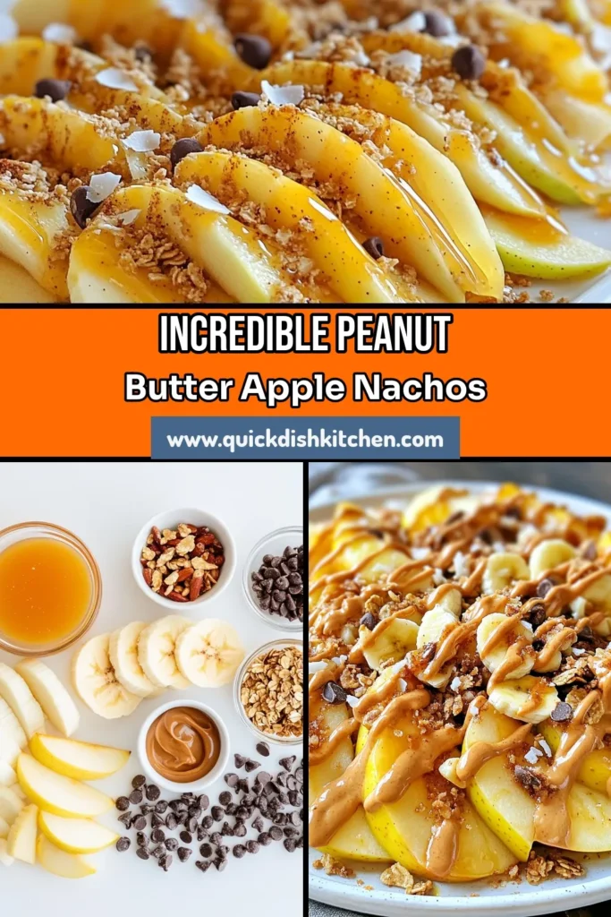 Looking for a delicious and healthy snack? Try these Peanut Butter Apple Nachos! This easy dessert recipe features fresh apple slices drizzled with creamy peanut butter and topped with granola, chocolate chips, and your favorite toppings. Enjoy this fun fruit nachos recipe as a quick healthy treat for the whole family. Perfect for parties or afternoon cravings. Save this recipe for a nutritious twist on dessert! #PeanutButterAppleNachos #HealthyAppleSnacks #EasyDessertRecipes #FruitNachosRecipe