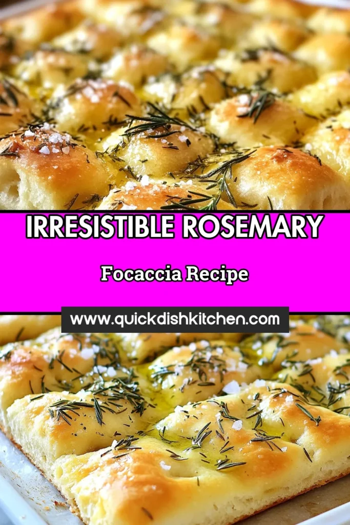 Looking for the perfect Rosemary focaccia recipe? This homemade focaccia bread with sea salt is not only easy to make but will transport your taste buds straight to Italy. With its golden crust and fragrant rosemary, it's a crowd-pleaser for any occasion. Follow this easy focaccia recipe to impress your family and friends! Save it now and enjoy a slice of deliciousness. #RosemaryFocaccia #HomemadeFocacciaBread #SeaSaltFocaccia #ItalianBreadWithRosemary