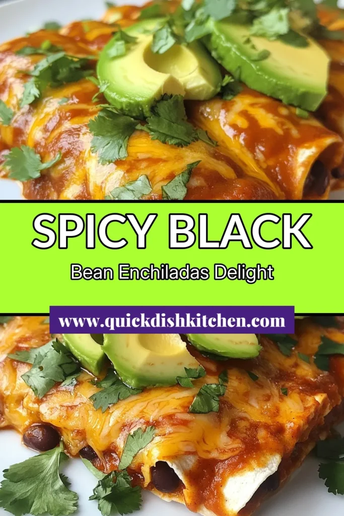 Looking for a delicious vegetarian enchilada recipe? Try these Spicy Black Bean Enchiladas! Packed with flavor and easy to make, this black bean recipe features corn, bell peppers, and a homemade enchilada sauce recipe that will impress your family. Perfect for a quick weeknight dinner, these easy enchiladas are sure to be a hit. Save this recipe for later and enjoy the spice! #SpicyBlackBeanEnchiladas #VegetarianEnchiladas #EasyEnchiladas #BlackBeanRecipes