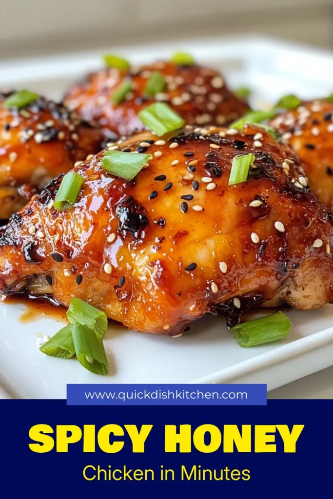 Looking for a delicious Spicy Sriracha chicken recipe? Try this easy weeknight chicken recipe featuring honey glazed chicken thighs that are perfectly coated in a rich Sriracha honey sauce. This quick chicken dinner idea takes just 25 minutes, making it ideal for busy evenings. Grab the full recipe now and elevate your weeknight meals! Save and share this spicy delight! #SrirachaHoneyChicken #EasyChickenRecipes #QuickDinnerIdeas #HoneyGlazedChickenThighs
