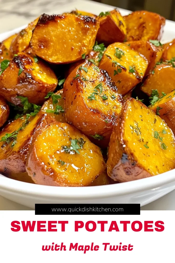 Discover the perfect easy sweet potato side dish with this Maple Dijon Roasted Sweet Potatoes recipe! This healthy sweet potato recipe combines the richness of maple syrup with the zest of Dijon mustard, making it a flavorful addition to any meal. In just 40 minutes, you can enjoy these delicious maple syrup roasted vegetables. Click for the full recipe and start saving today! #SweetPotatoes #HealthyRecipes #SideDish #MapleSyrup