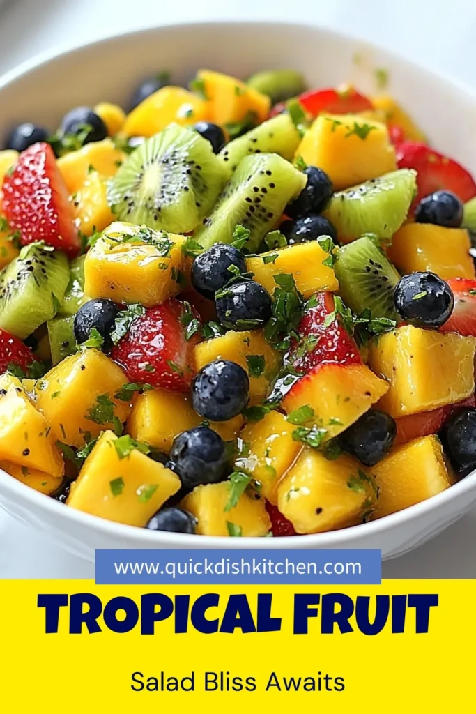 Looking for a refreshing and healthy treat? Try this Honey Lime Fruit Salad, a vibrant tropical fruit salad recipe that’s not only delicious but also easy to make. Packed with fresh fruits like pineapple, mango, strawberries, and kiwi, this fresh fruit salad with honey is perfect for parties or a quick snack. Enjoy this healthy tropical salad that’s sure to impress! Save this recipe now! #HoneyLimeFruitSalad #TropicalFruitSalad #EasyFruitSalad #HealthySalad