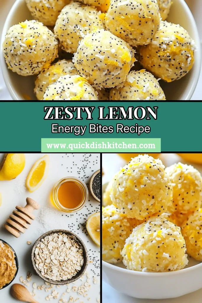 Discover a deliciously healthy energy bites recipe with these zesty lemon poppy seed energy bites! Made with almond butter, honey, and fresh lemon zest, these no-bake lemon snacks are perfect for a quick boost. Enjoy the delightful combination of flavors while snacking guilt-free. Save this recipe for your next healthy treat! Try these almond butter energy bites for a nutritious snack today! #HealthySnacks #LemonPoppySeeds #EnergyBites #NoBakeSnacks