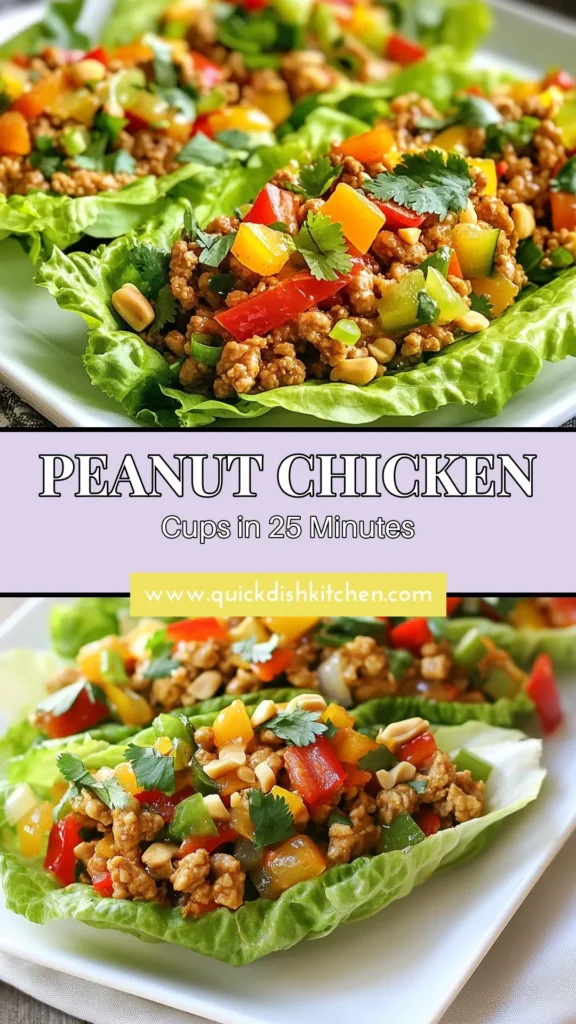 Savor the deliciousness of Peanut Chicken Lettuce Cups, a perfect low-carb chicken recipe! These healthy lettuce wraps are packed with ground chicken, colorful veggies, and a creamy Thai peanut sauce that will impress your taste buds. Ideal for meal prep or a quick dinner, this recipe is not only nutritious but also incredibly easy to make. Try it now and enjoy a flavorful, guilt-free meal! Save this recipe! #PeanutChickenLettuceCups #HealthyLettuceWraps #GroundChickenRecipes #LowCarbChickenRecipes